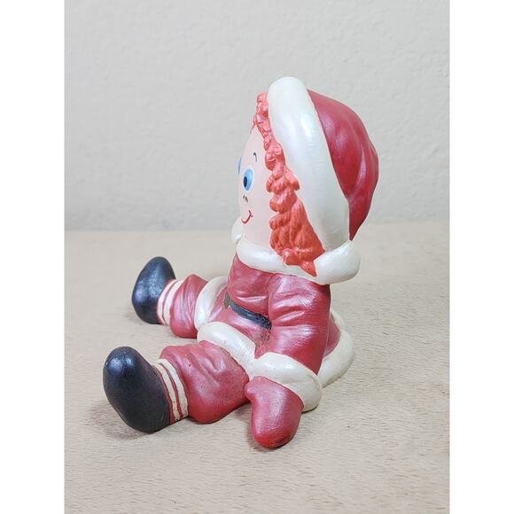 The Bobbs Merrill Co 1974 Raggedy Santa Christmas Figurine 5 1/2" Home Decor Vtg - Picture 5 of 16